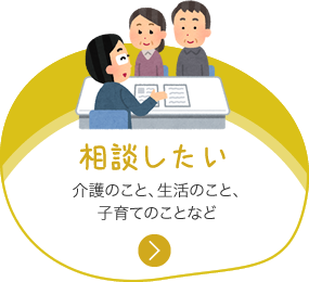 相談したい 介護のこと、生活のこと、子育てのことなどへのリンク